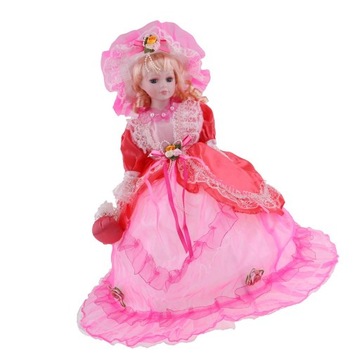 z porcelany i tkaniny 45 cm w stylu vintage