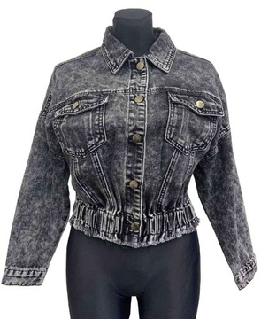 KURTKA JEANS KATANA ZE ŚCIĄGACZEM DENIM CROP L