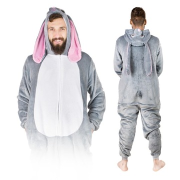 KOSTIUM KIGURUMI ONESIE JEDNOCZĘŚCIOWA PIŻAMA ŚWIĄTECZNA KRÓLIK CIEPŁA M