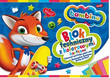 Blok techniczny A4 kolor 10 kartek BAMBINO 1567