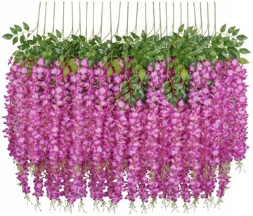 12 SZT SZTUCZNE KWIATY ZWISAJĄCE WISTERIA