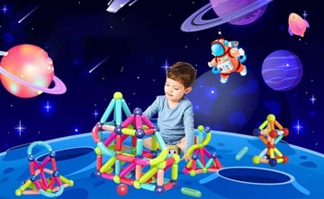 МАГНИТНЫЕ БЛОКИ, ЦВЕТНАЯ ИГРУШКА ДЛЯ ДЕТЕЙ 64