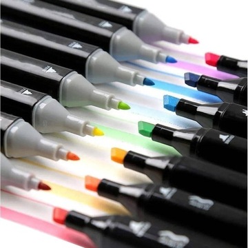 ДВУСТОРОННИЕ АЛКОГОЛЬНЫЕ МАРКЕРЫ, ЦВЕТНЫЕ ТРИПСЫ, МАРКЕРЫ, 80 ШТ. + СУМКА