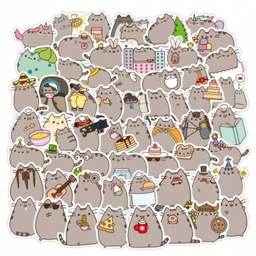 50шт. Коренастый кот, мультяшная наклейка Kawaii