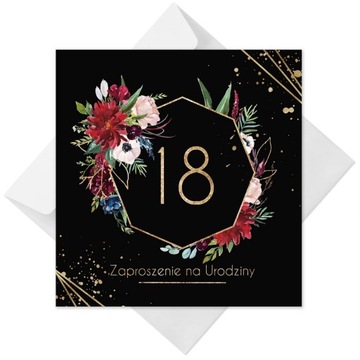 Zaproszenia na 18 Urodziny osiemnastk Koperta NC12