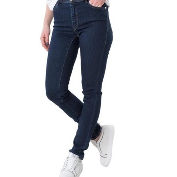 Spodnie TRUSSARDI damskie jeansowe rurki skinny granatowe klasyczne r. W25