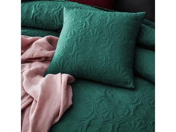 Pikowana Narzuta na Łóżko Kanapę Sofę Leila Zielona 240 x 260 Duża XXL Grub