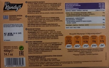 Chałwa Pistacjowa Grecka Kandylas 400g Oryginalna przekąska, słodycz