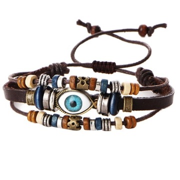 женские и мужские браслеты из искусственной кожи