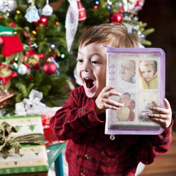 Папка для фотоальбома А5 с блестками фиолетового цвета + 10 фоторубашек