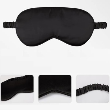 BLACKOUT SLEEPING ПОВЯЗКА 100% ШЕЛК черный мягкий + БЕСПЛАТНО