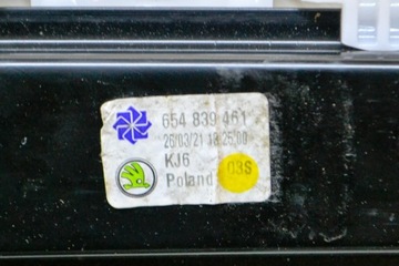 SKODA KAMIQ NW4 ZADNÍ PRAVÝ ZVEDÁK OKNO DVEŘE 654839461 1.0 BENZÍN 70K