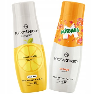 SODASTREAM zestaw syropów koncentratów MIRINDA i LEMONIADA BEZ CUKRU, 2 szt