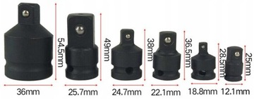 АДАПТЕРЫ ДЛЯ СНИЖЕНИЯ УДАРА 1/2 1/4 3/8 3/4 6 ШТ. АДАПТЕРЫ CRMO