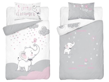 Pościel Dwustronna Bambusowa 100x135cm 2cz Słonik