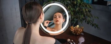 Duże lustro do makijażu LED Humanas HS-HM Scarlet PREMIUM 3 barwy 40x40cm