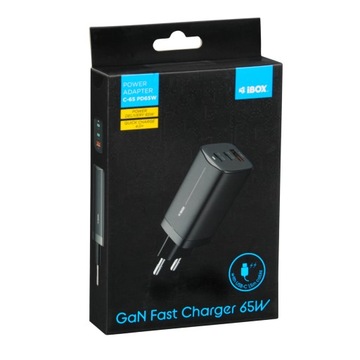 Ładowarka sieciowa GaN iBOX C-65 PD65W, USB-C