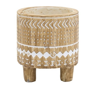 Osłonka Ø 8 cm doniczka wzór AZTEC na nóżkach