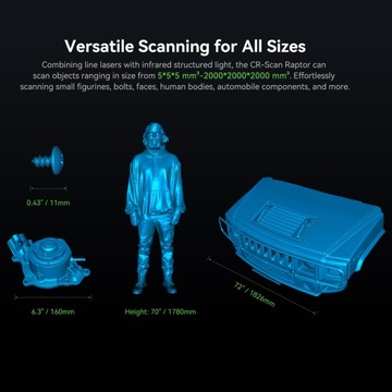 Creality CR-Scan Raptor 3D-сканер синий инфракрасный лазер