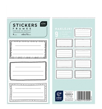 NAKLEJKI NA ZESZYT RAMKI INTERDRUK
