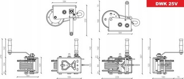 PREMIUM Wyciągarka korbowa 1133kg 2500LB Dwubiegowa mocna DRAGON WINCH