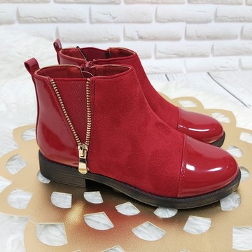 БОТИНКИ ДЛЯ ДЕВОЧЕК С РАСКРАШЕННЫМ НОСКОМ, МОЛНИЯ, 36