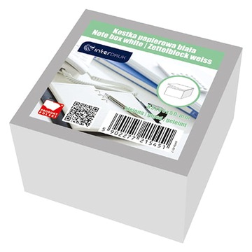 Kostka papierowa biała 85x85x50 mm INTERDRUK 162633
