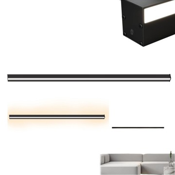 KINKIET LED ŚWIATŁO ŚCIENNE LAMPA ŚCIENNA CIEPŁY BIAŁY 3000K 12W 230V 60CM