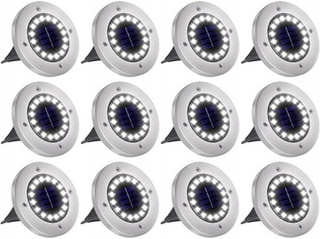 LAMPKI LAMPY SOLARNE WBIJANE OGRODOWE MOCNE 12 SZT