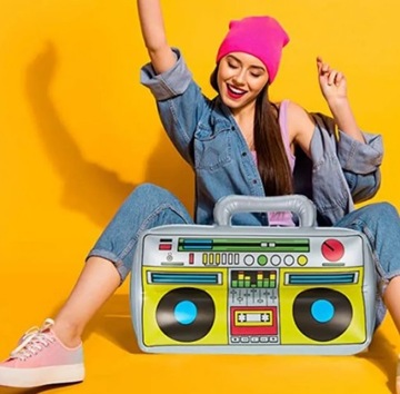 Надувной магнитофон БУМБОКС РАДИО ДИСКО 80-Х ГОД КАРНАВАЛЬНЫЙ ШАР