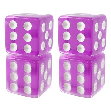 ZESTAW 2 KOSTEK K6 RPG KOŚĆ SZEŚCIOŚCIENNA CZARUJĄCE FIOŁKI 1,8 CM