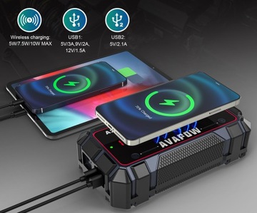 BOOSTER JUMP STARTER POWERBANK TORCH 2500A 22800 мАч AVAPOW A27