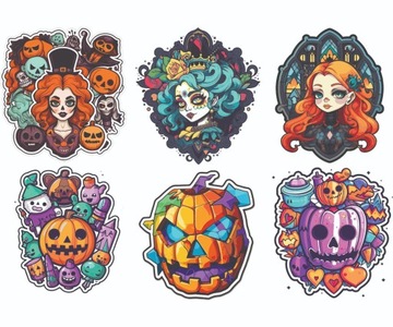 NAKLEJKI NA HALLOWEEN NA Okno Dekoracja Meksykańskie 6szt
