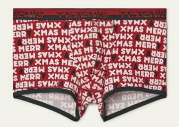 TEZENIS bokserki bawełna deep red st. allover xmas S/36