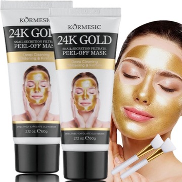 Отслаивающаяся маска для лица с нано-золотом 24 карата, коллагеновая маска-пленка, корейская улитка