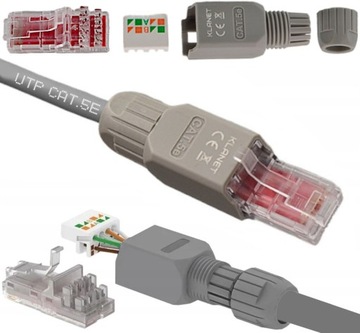 WTYK WTYCZKA RJ45 UTP KAT.5E BEZNARZĘDZIOWY SKRĘCANY