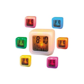 БУДИЛЬНИК ЧАСЫ ЖК-ТЕРМОМЕТР СВЕТЯЩИЙСЯ ХАМЕЛЕОН