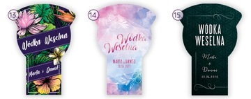 Наклейки Этикетки ŻUBROWKA WEDDING VODKA, матовая фольга