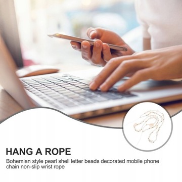 Цепочка для телефона-ракушки бусины 2 шт.