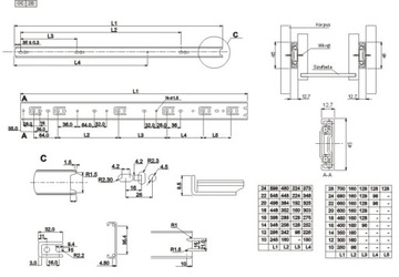 Шариковая направляющая PRO H-45, L-550 - Полное выдвижение!
