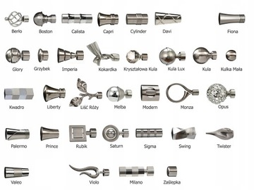 KARNISZ pojedynczy 19mm / 400 cm LUXURY CICHE KÓŁKA wzory 6 KOLORÓW wybór