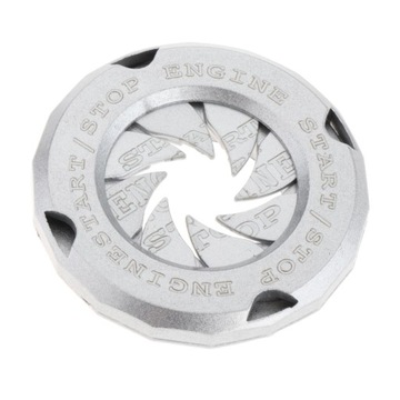 Key Start Rotating Protective Cover Car Engine Start Button silver LETTER