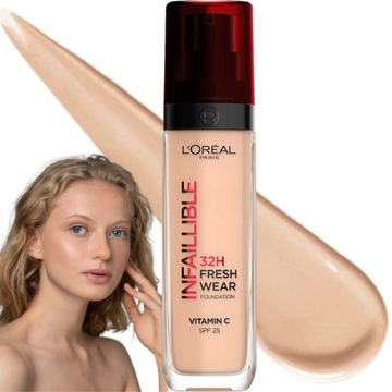 LOREAL Infallible Podkład do twarzy 100 Warm Dore Rozświetlający 30 ml