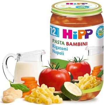 HiPP Wegetariańskie Rigatoni Napoli + Kwas Foliowy