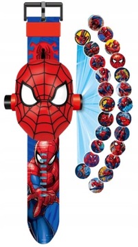 SPIDERMAN ZEGAREK FIGURKA 3D Z PROJEKTOREM OBRAZKI