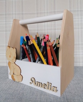 Организатор для офиса 100% древесина, бохо, с названием