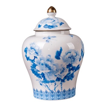 Orientalny ceramiczny słoik imbirowy emaliowa