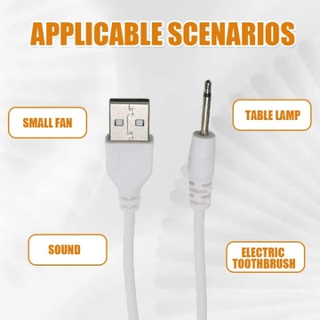 1m USB 2.0 do DC 2.5mm kolanko 2A kabel do ładowa