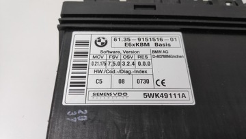 BMW E60 E63 MODUL POHODĚ 9151516