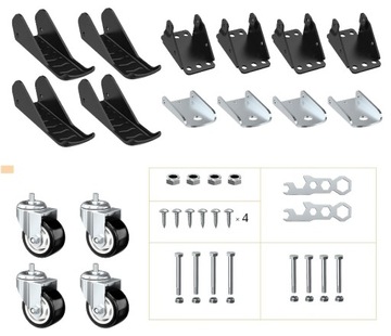 4x КОЛЕСА ДЛЯ верстака ПОДЪЕМНЫЕ, РЕГУЛИРУЕМЫЕ НАВЕСНЫЕ, 400 КГ